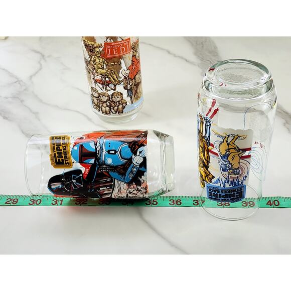 Star Wars Tall Glasses The Empire Strikes Back The Return Of The Jedi 1980 x3 - Picture 15 of 16
